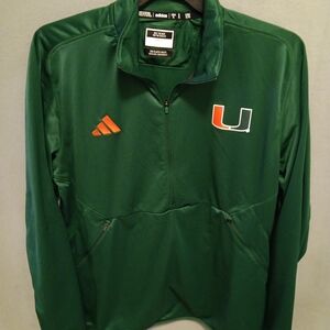 Adidas Miami Hurricanes 2pc Set.Emerald Green Athletic Pullover And Shorts  XL
